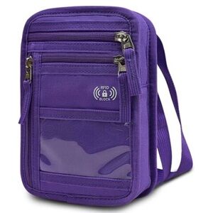 NEW RFID Blocking Wallet Crossbody Travel Bag Passport Holder Water Resistant